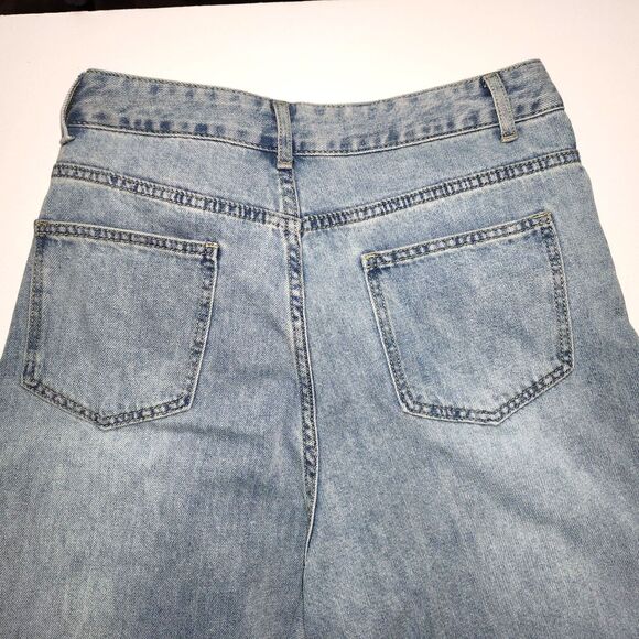 Women's Extra Wide Leg High Rise Front Pleated Jeans - Picture 4 of 12